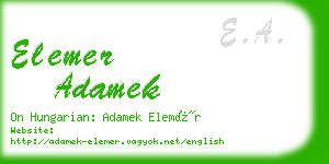 elemer adamek business card